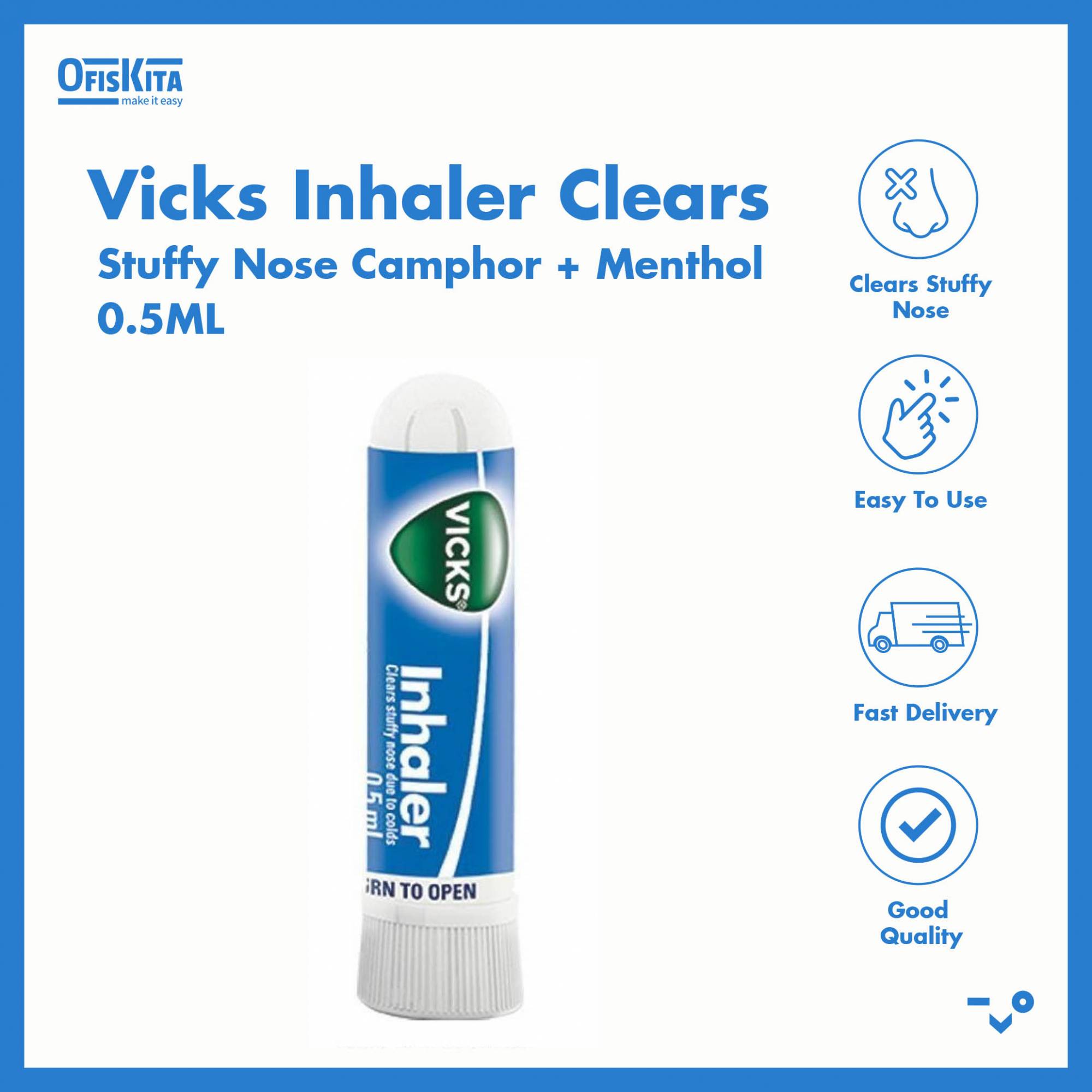 Ofiskita Vicks Inhaler Clears Stuffy Nose Camphor + Menthol 0.5ML